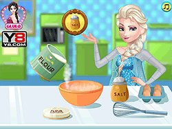 Elsa cooking Pound Cake