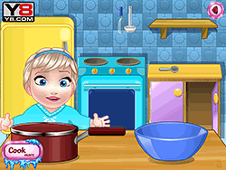Baby Elsa cooking Icecream