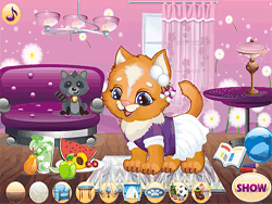 Kitten Cleaning Room Mobile - Arcade & Classic - DOLLMANIA.COM